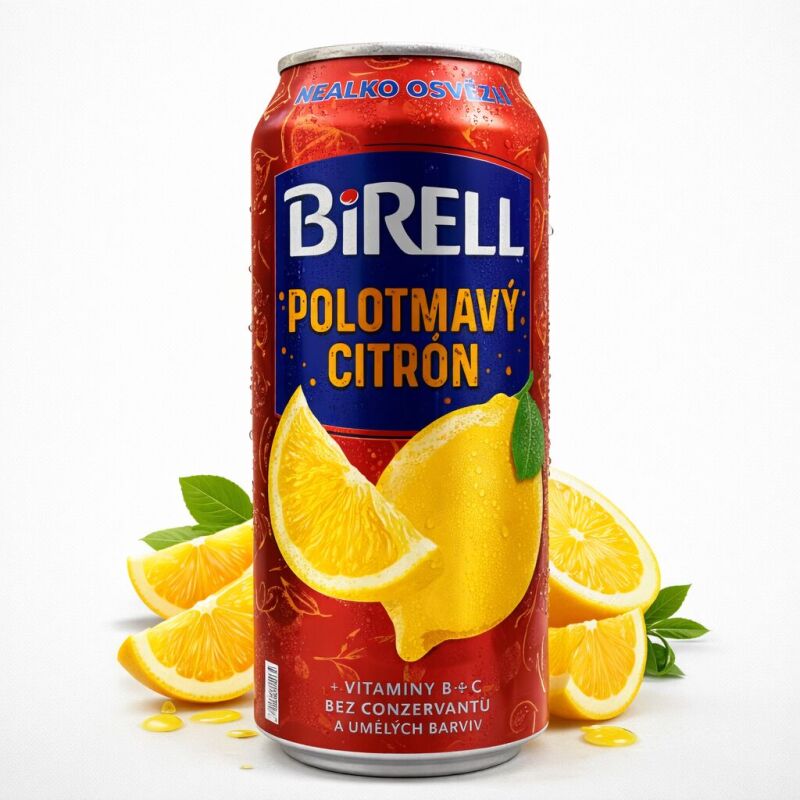 Birell - polotmavý citrón, 0,5 l, plech